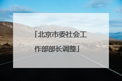 北京市委社会工作部部长调整