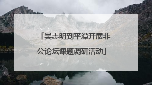 吴志明到平潭开展非公论坛课题调研活动