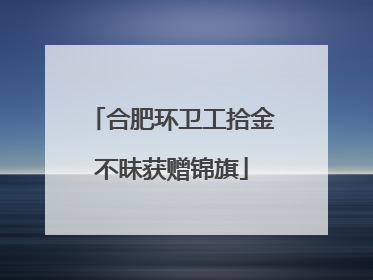 合肥环卫工拾金不昧获赠锦旗