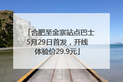合肥至金寨站点巴士5月29日首发，开线体验价29.9元
