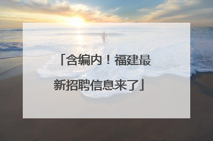 含编内！福建最新招聘信息来了
