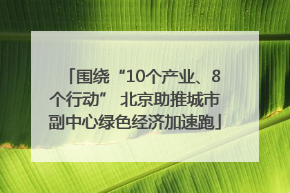 围绕“10个产业、8个行动” 北京助推城市副中心绿色经济加速跑