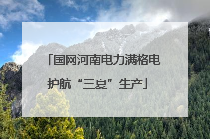国网河南电力满格电护航“三夏”生产