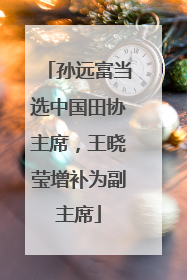 孙远富当选中国田协主席，王晓莹增补为副主席