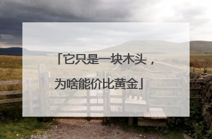它只是一块木头，为啥能价比黄金