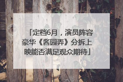 定档6月，演员阵容豪华《酱园弄》分拆上映能否满足观众期待