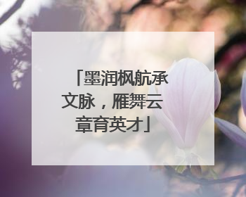 墨润枫航承文脉，雁舞云章育英才