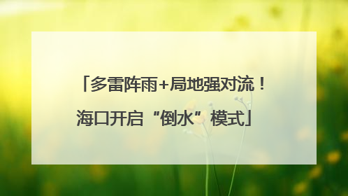 多雷阵雨+局地强对流！海口开启“倒水”模式