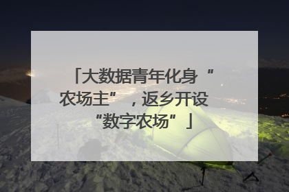 大数据青年化身“农场主”，返乡开设“数字农场”