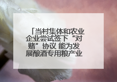 当村集体和农业企业尝试签下“对赌”协议 能为发展酿酒专用粮产业带来哪些利好?