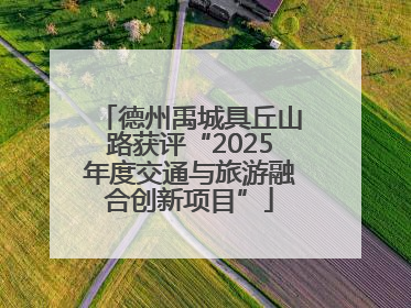 德州禹城具丘山路获评“2025年度交通与旅游融合创新项目”