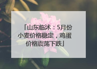 山东临沭：5月份小麦价格稳定，鸡蛋价格震荡下跌