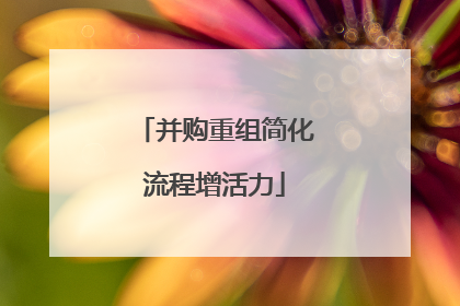 并购重组简化流程增活力