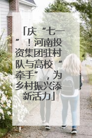 庆“七一”！河南投资集团驻村队与高校“牵手”，为乡村振兴添新活力