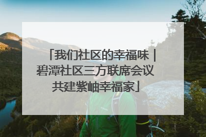 我们社区的幸福味｜碧潭社区三方联席会议共建紫岫幸福家