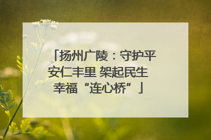 扬州广陵：守护平安仁丰里 架起民生幸福“连心桥”