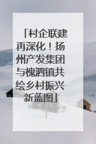 村企联建再深化！扬州产发集团与槐泗镇共绘乡村振兴新蓝图