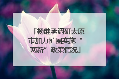 杨继承调研太原市加力扩围实施“两新”政策情况