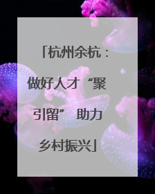 杭州余杭：做好人才“聚引留” 助力乡村振兴