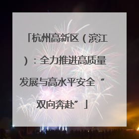 杭州高新区（滨江）：全力推进高质量发展与高水平安全“双向奔赴”