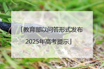 教育部以问答形式发布2025年高考提示