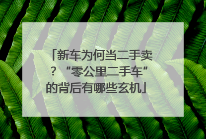 新车为何当二手卖？“零公里二手车”的背后有哪些玄机