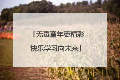 无毒童年更精彩 快乐学习向未来