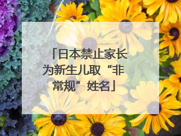 日本禁止家长为新生儿取“非常规”姓名