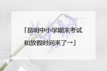 昆明中小学期末考试和放假时间来了→