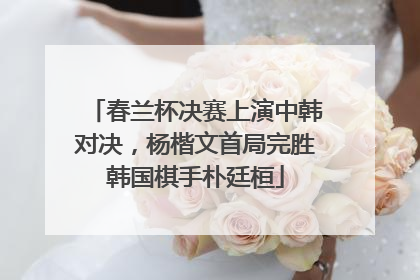 春兰杯决赛上演中韩对决，杨楷文首局完胜韩国棋手朴廷桓