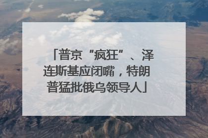 普京“疯狂”、泽连斯基应闭嘴，特朗普猛批俄乌领导人