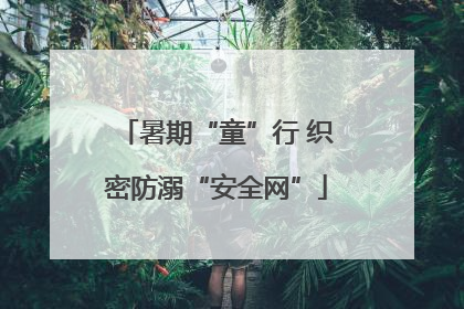 暑期“童”行 织密防溺“安全网”