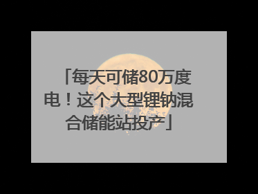 每天可储80万度电！这个大型锂钠混合储能站投产