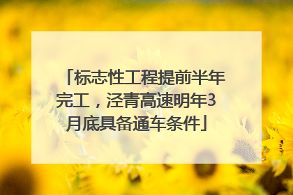 标志性工程提前半年完工，泾青高速明年3月底具备通车条件
