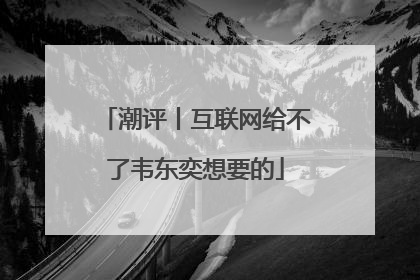 潮评丨互联网给不了韦东奕想要的