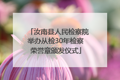 汝南县人民检察院举办从检30年检察荣誉章颁发仪式