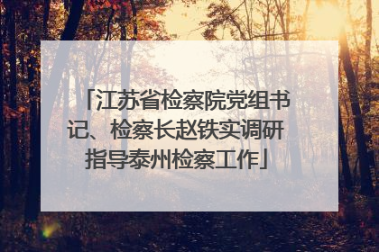 江苏省检察院党组书记、检察长赵铁实调研指导泰州检察工作