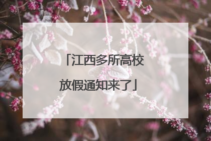 江西多所高校放假通知来了
