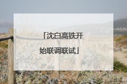沈白高铁开始联调联试