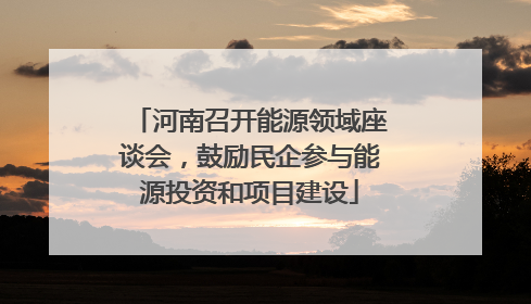 河南召开能源领域座谈会，鼓励民企参与能源投资和项目建设