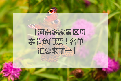 河南多家景区母亲节免门票！名单汇总来了→