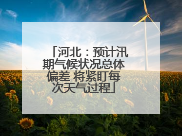 河北：预计汛期气候状况总体偏差 将紧盯每次天气过程