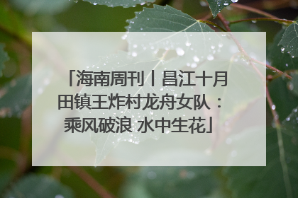 海南周刊丨昌江十月田镇王炸村龙舟女队：乘风破浪 水中生花