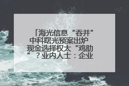 海光信息“吞并”中科曙光预案出炉 现金选择权太“鸡肋”？业内人士：企业不想大量现金流出
