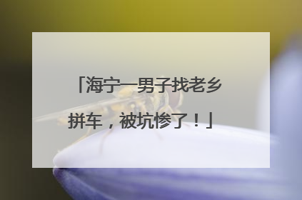 海宁一男子找老乡拼车，被坑惨了！