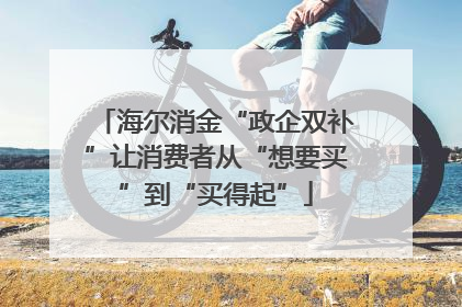 海尔消金“政企双补”让消费者从“想要买”到“买得起”