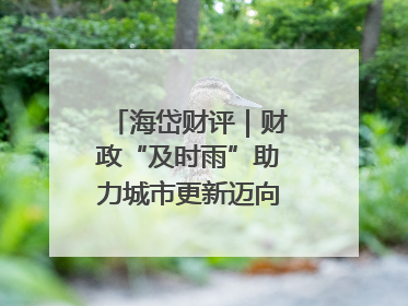 海岱财评｜财政“及时雨”助力城市更新迈向更“新”未来