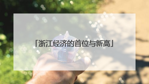 浙江经济的首位与新高