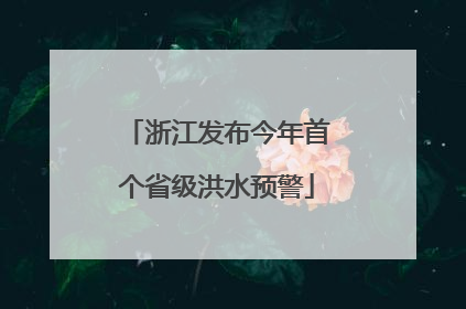 浙江发布今年首个省级洪水预警