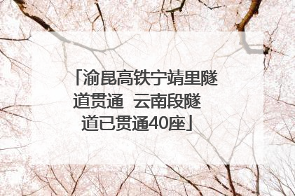 渝昆高铁宁靖里隧道贯通  云南段隧道已贯通40座